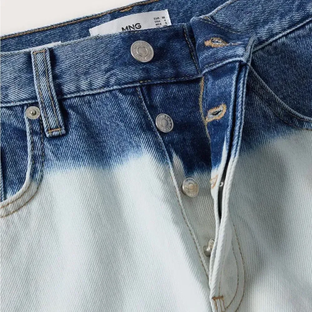 Mango Tie Dye Jeans Straight New - Picture 6 of 7
